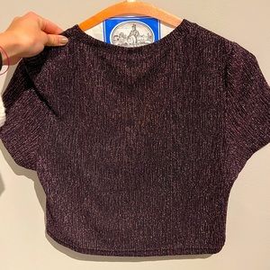 Purple MPC cropped top - sparkly. Size S. Never worn